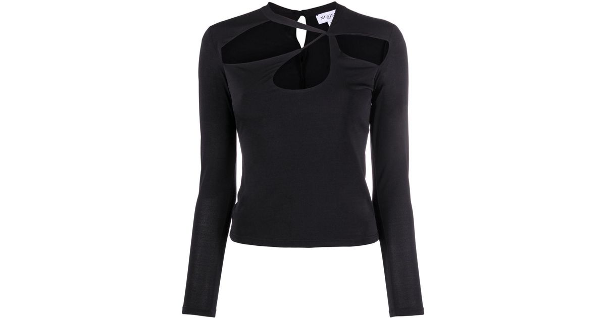 musier-paris-eleonore-cut-out-top-in-black-lyst-canada