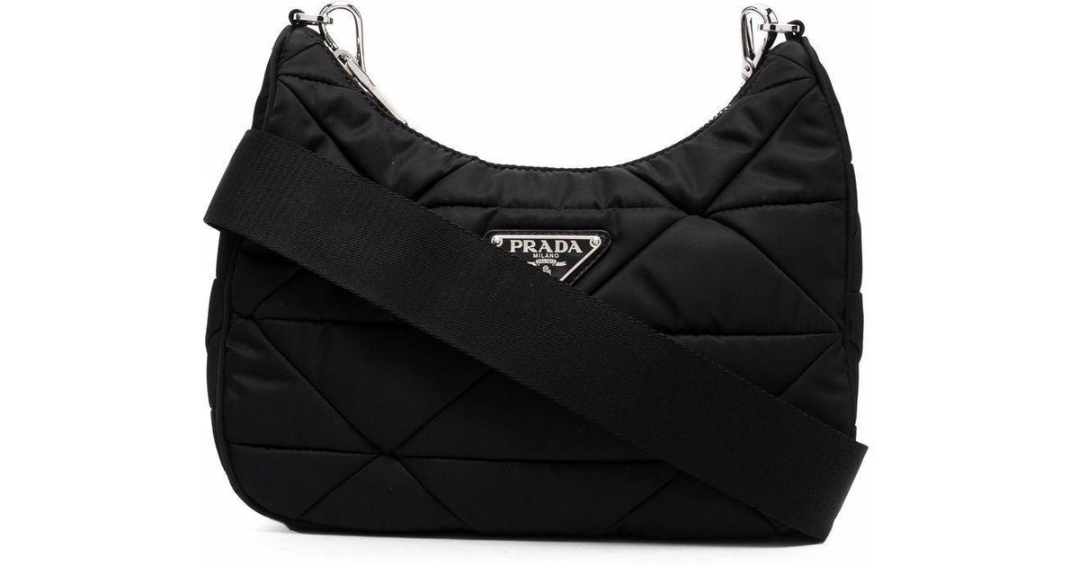 Prada Renylon Quilted Crossbody Bag in Black Lyst