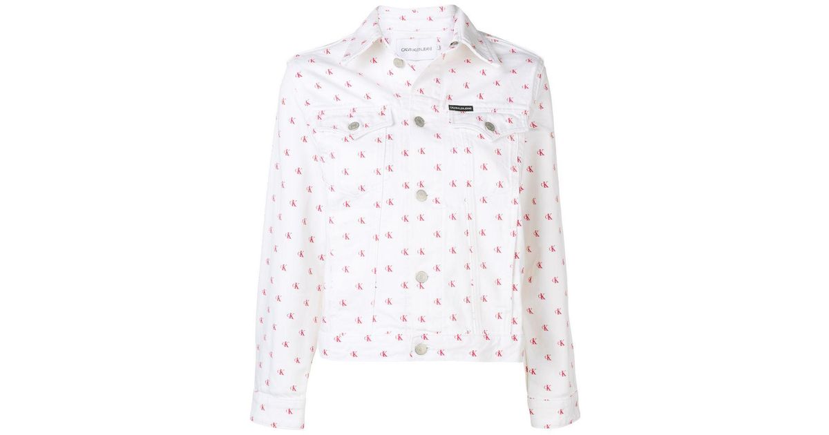 Calvin Klein Cotton Monogram Denim Jacket in White Lyst Canada