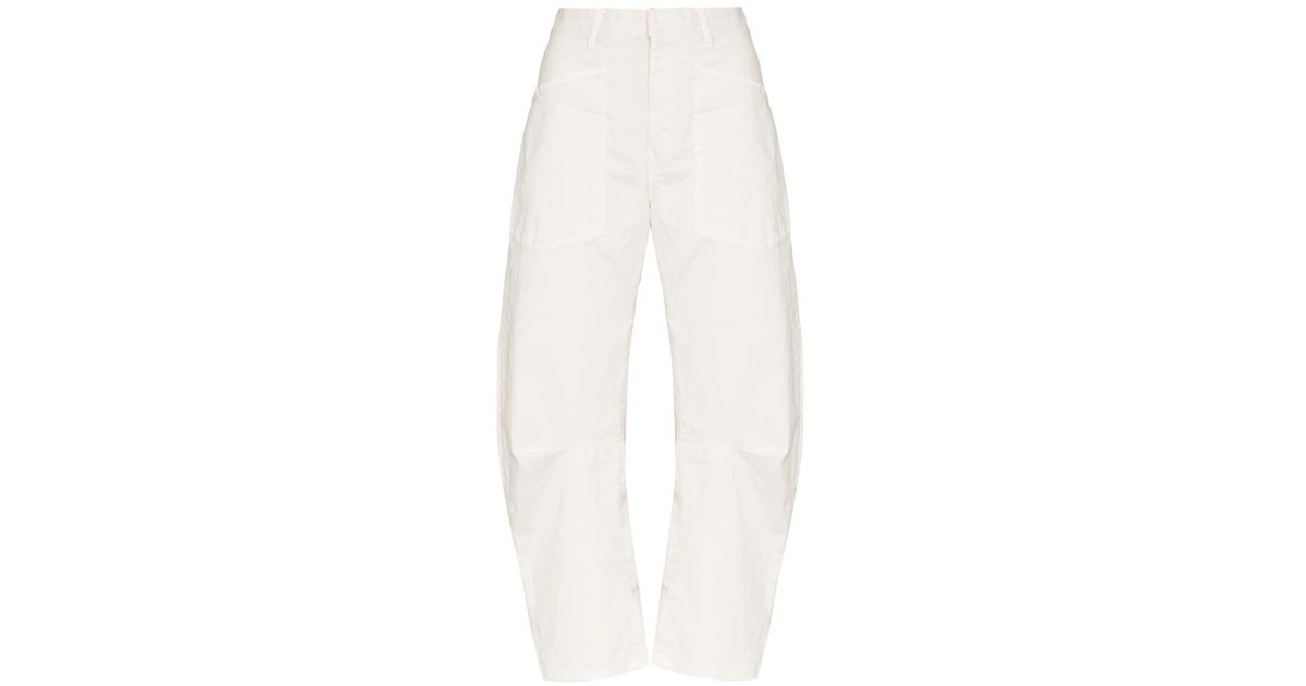Nili Lotan Shon Balloon-Leg Trousers in White | Lyst UK