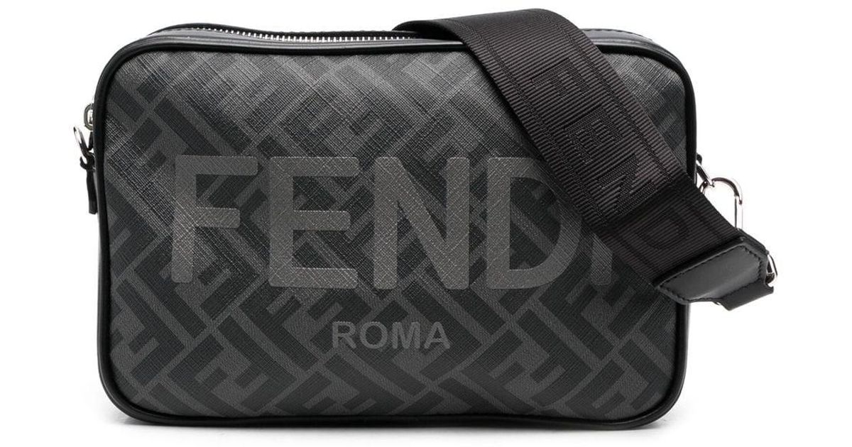 Fendi Ff Logo-print Leather Shoulder Bag in Grey (Grey) for Men | Lyst ...