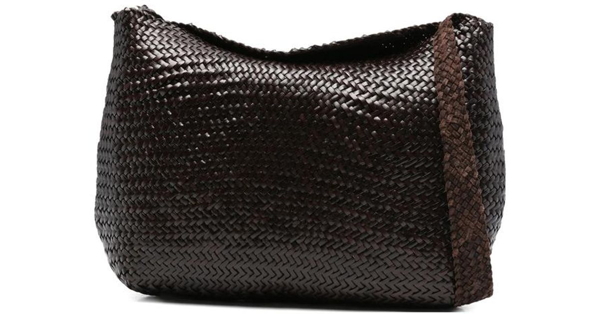 Dragon Diffusion Santa Marta Woven-Leather Shoulder Bag in Black | Lyst UK