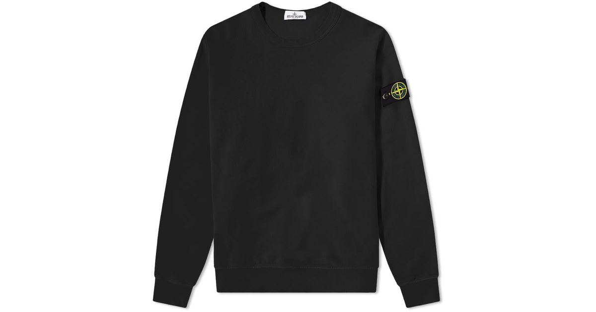 Stone Island Cotton Junior Classic Crewneck Sweatshirt Black for Men | Lyst