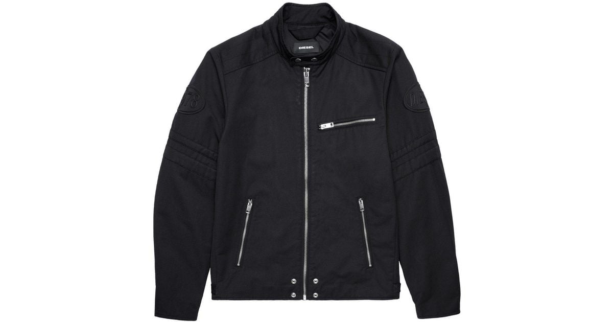 DIESEL Jglory Biker Jacket Black for Men Lyst Australia