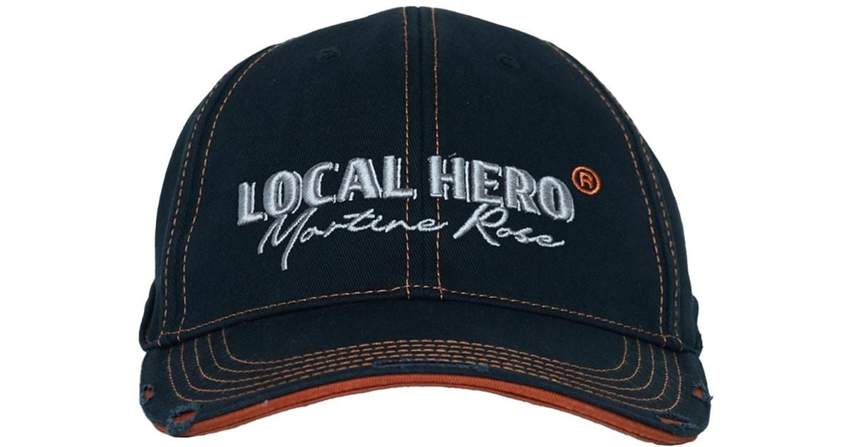 帽子 Martine rose BASEBALL CAP LOCAL HERO Martine Rose Local Hero Roll Back Cap in Blue for Men | Lyst