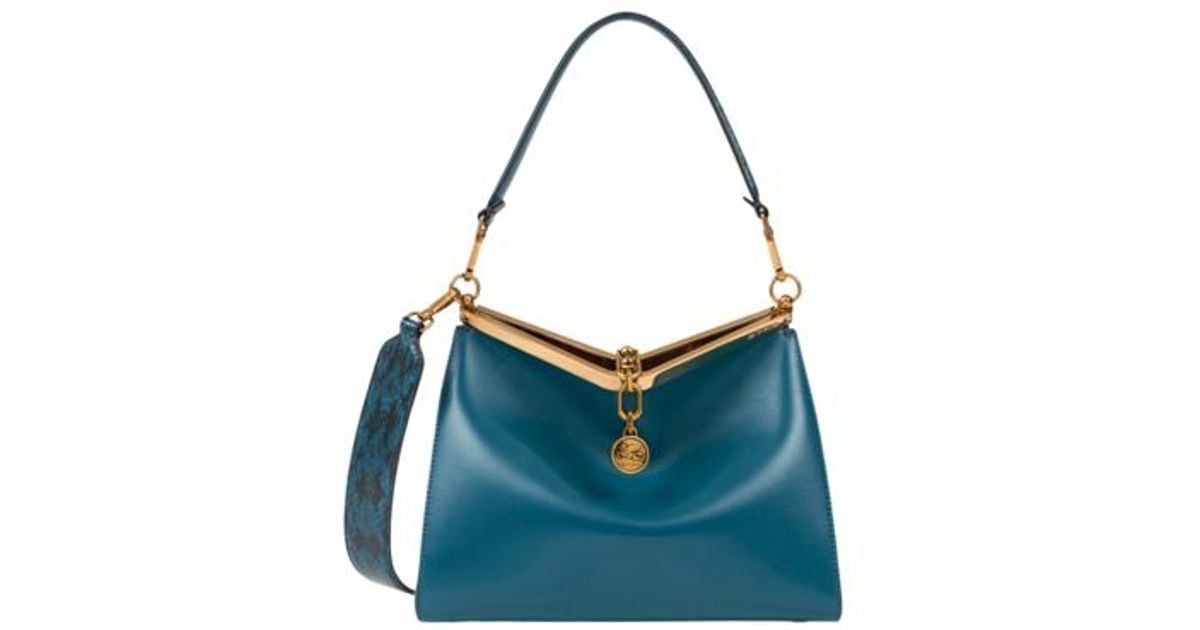 Etro Tasche Vela Mittelgross Aus Leder Mit Henkel Aus Elaphe-Leder