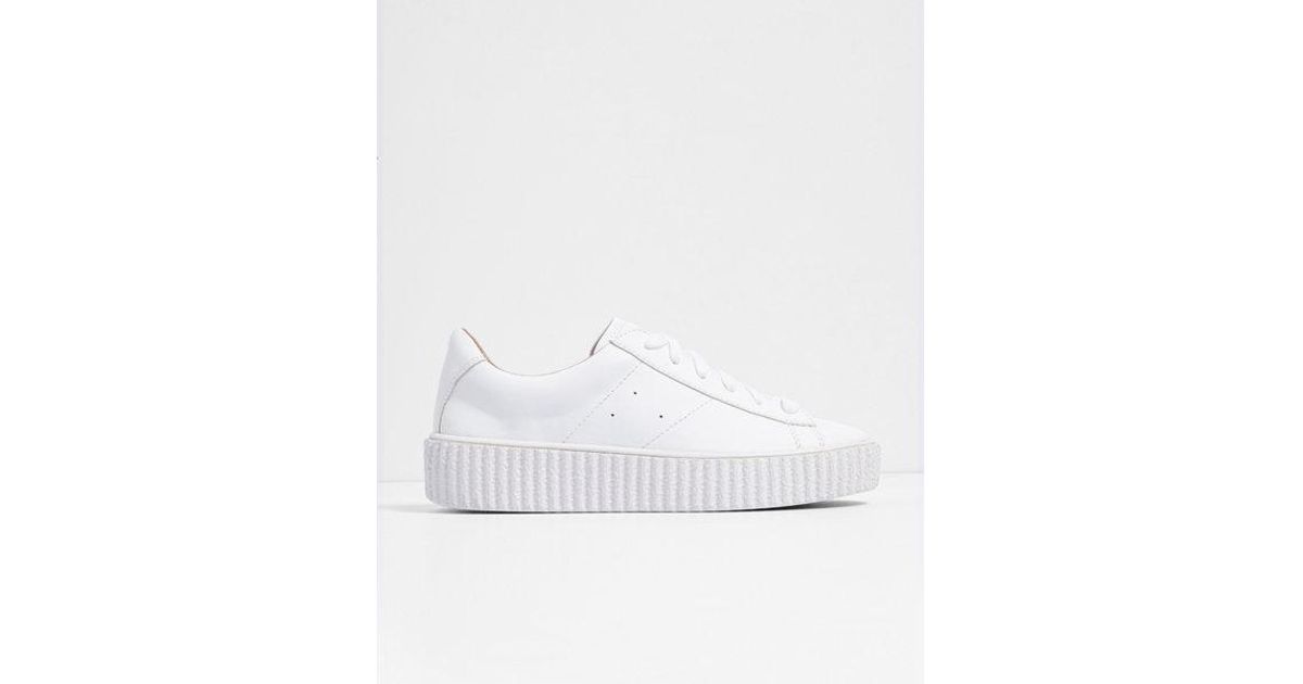 Express Lace Platform Sneakers in White 
