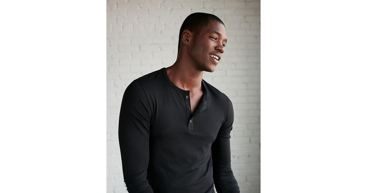 slim supersoft long sleeve henley tee