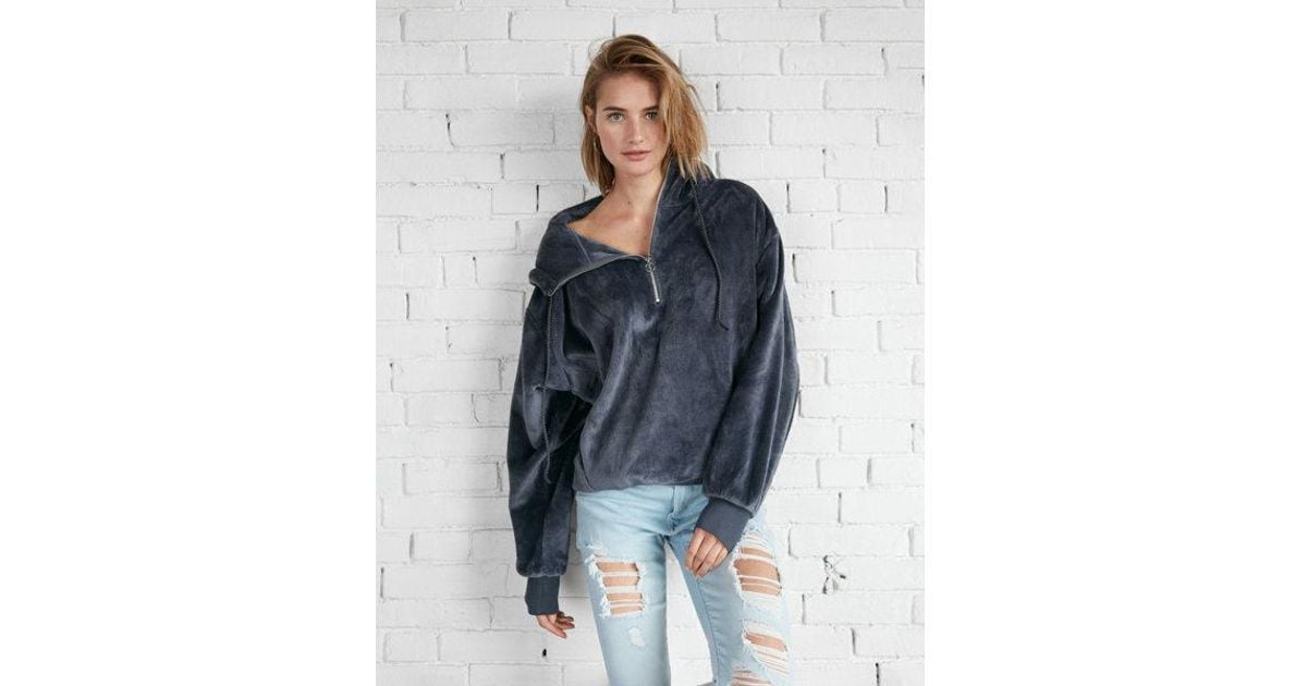 express one eleven oversized cozy hooded sweatshirt