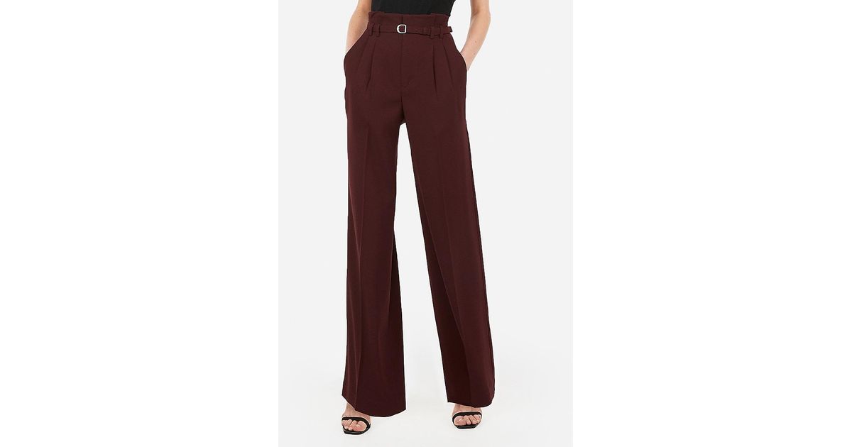 Express High Waisted Belted Wide Leg 