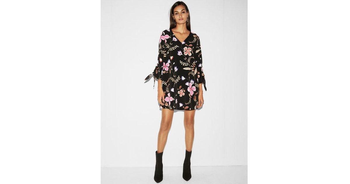 tie sleeve shift dress