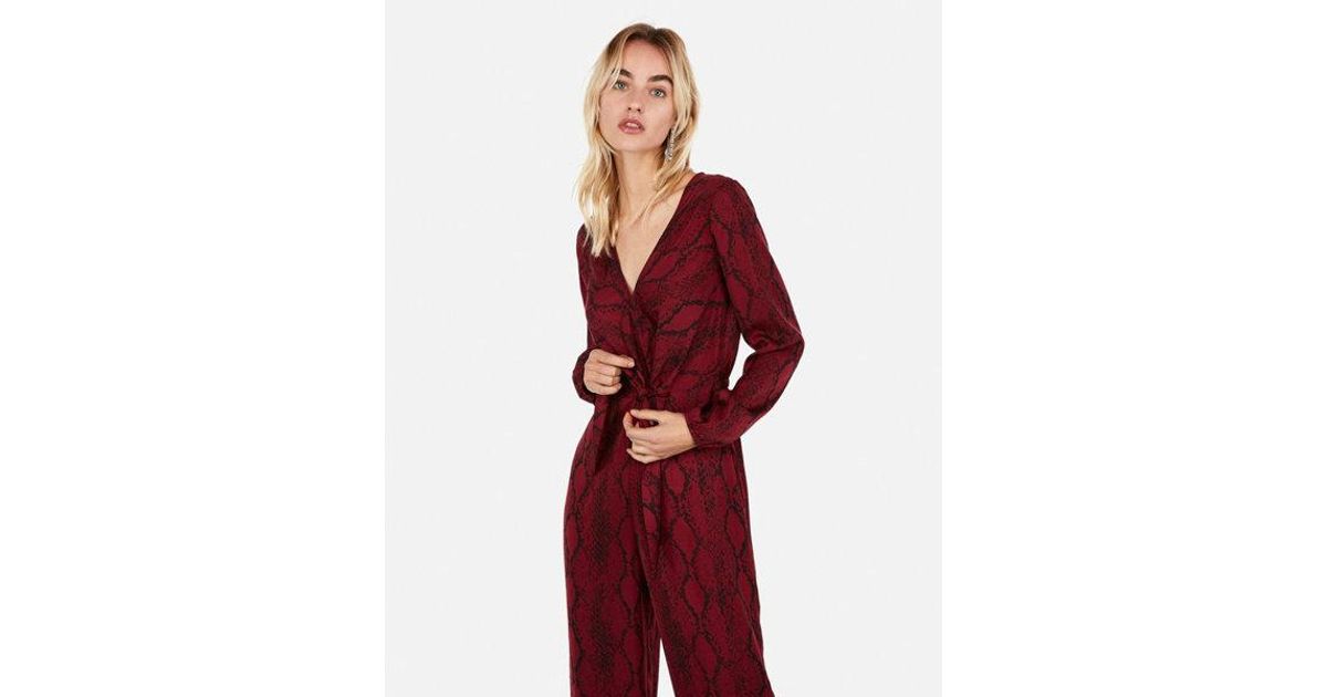 long sleeve tie waist jumpsuit