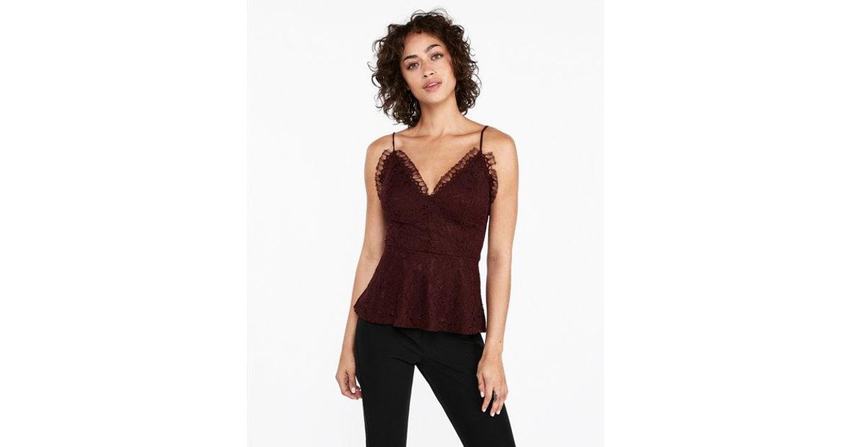 lace peplum cami