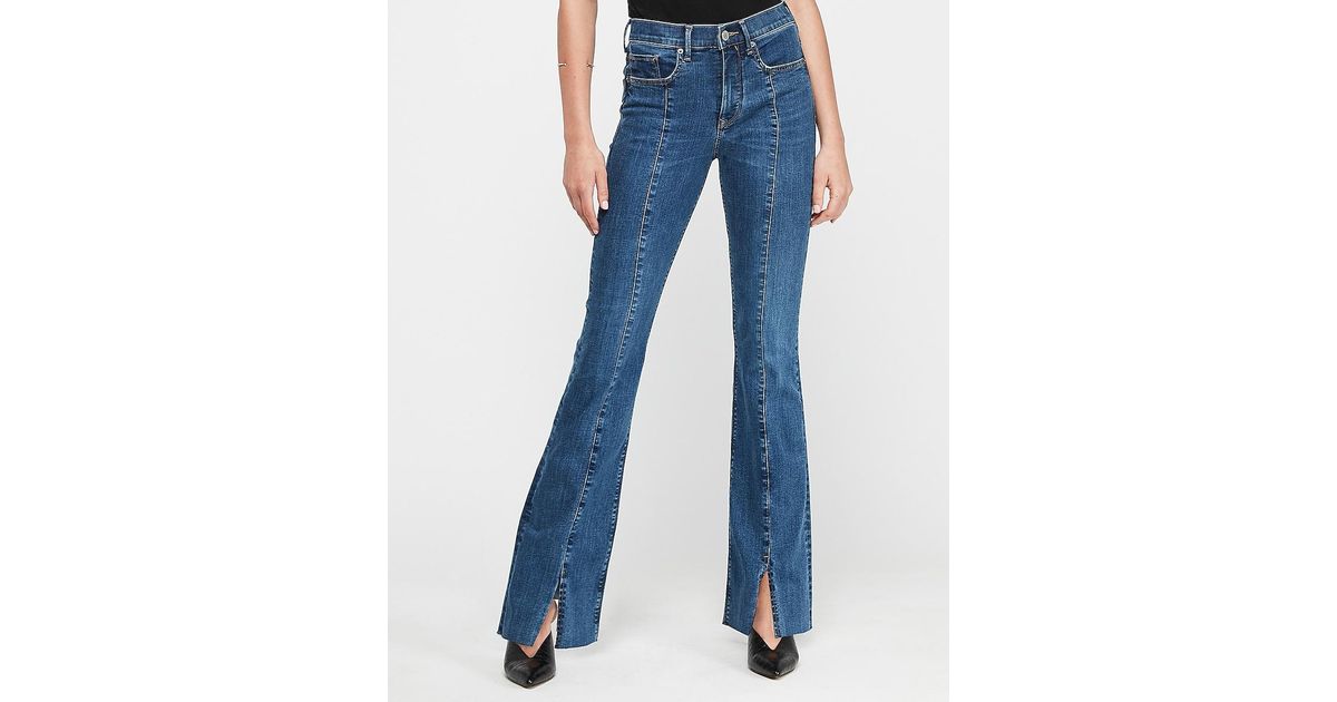 Front Slit Bootcut Jeans, Size 
