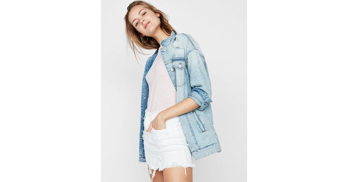 express white denim skirt