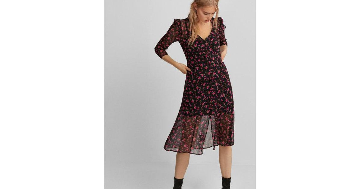 button front fit and flare dress