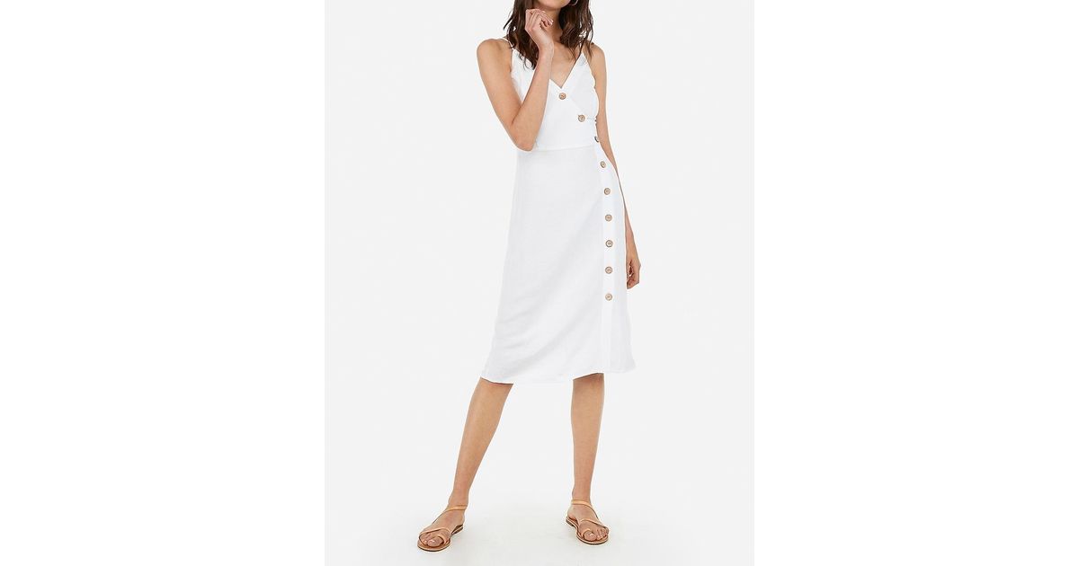 white dress button front