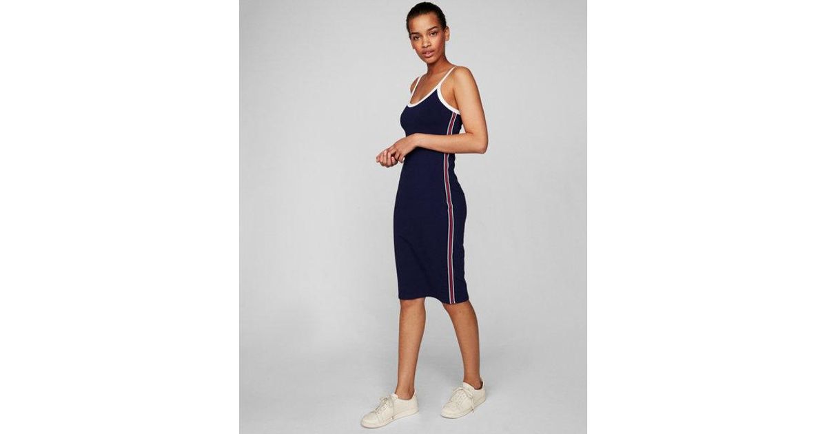 side stripe midi dress