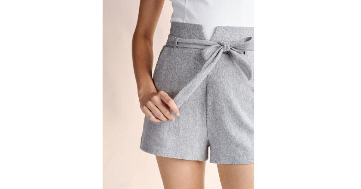 high rise tie shorts