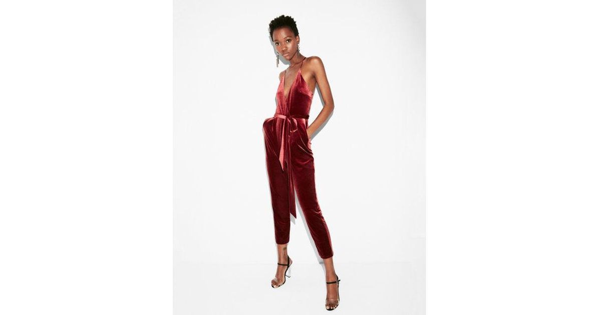 purple velvet jumpsuit