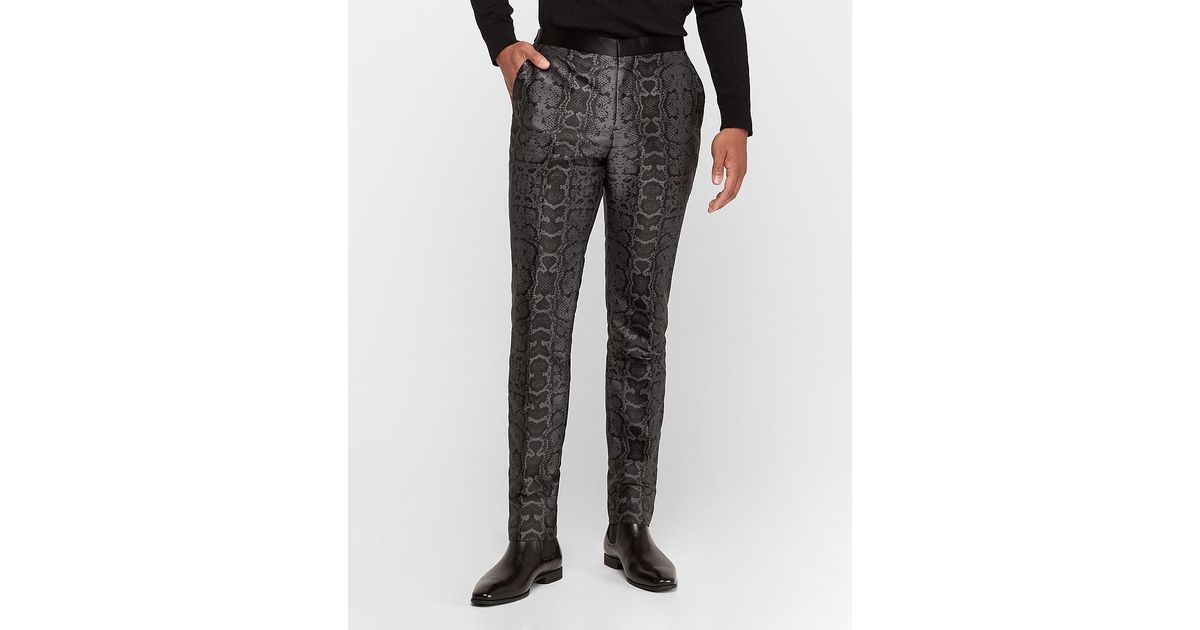 Express Slim Gray Snakeskin Jacquard 