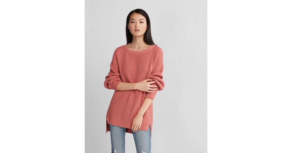 pink oversized crew neck