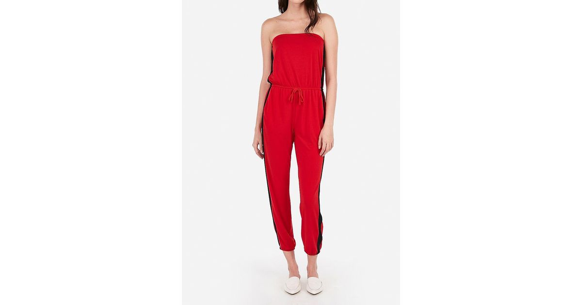 express striped jumpsuit