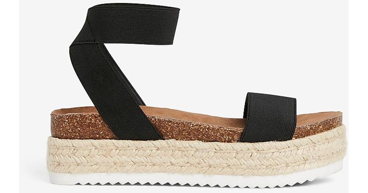 stretch strap platform espadrille sandals