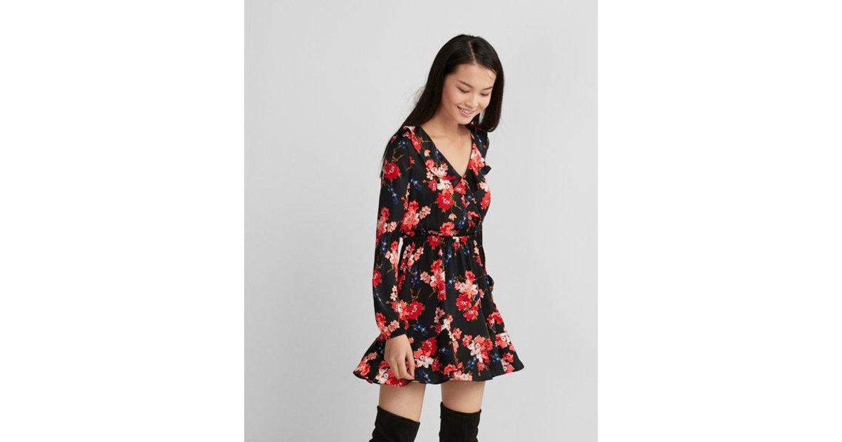 express ruffle wrap dress