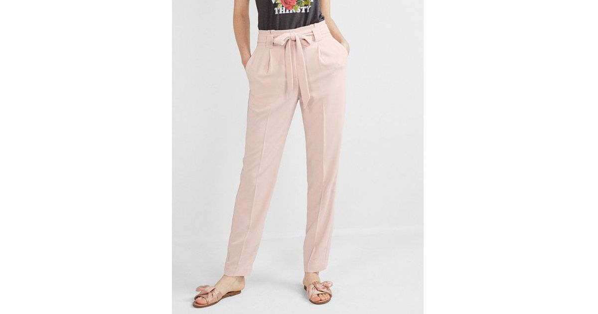 high waisted sash waist ankle pant