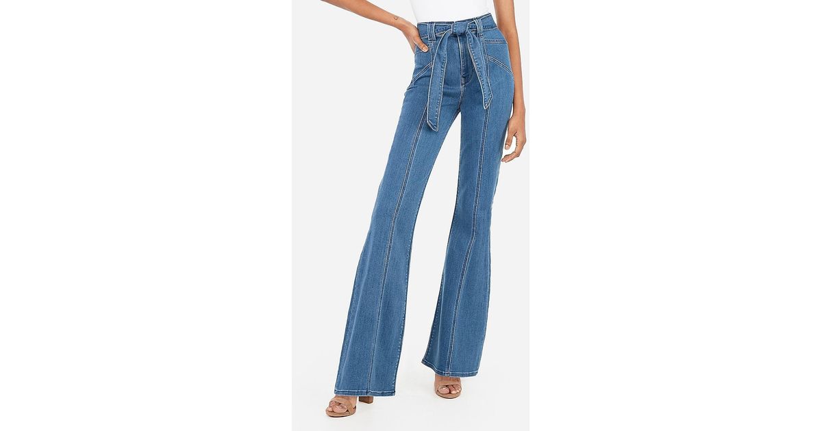 express high waisted flare jeans