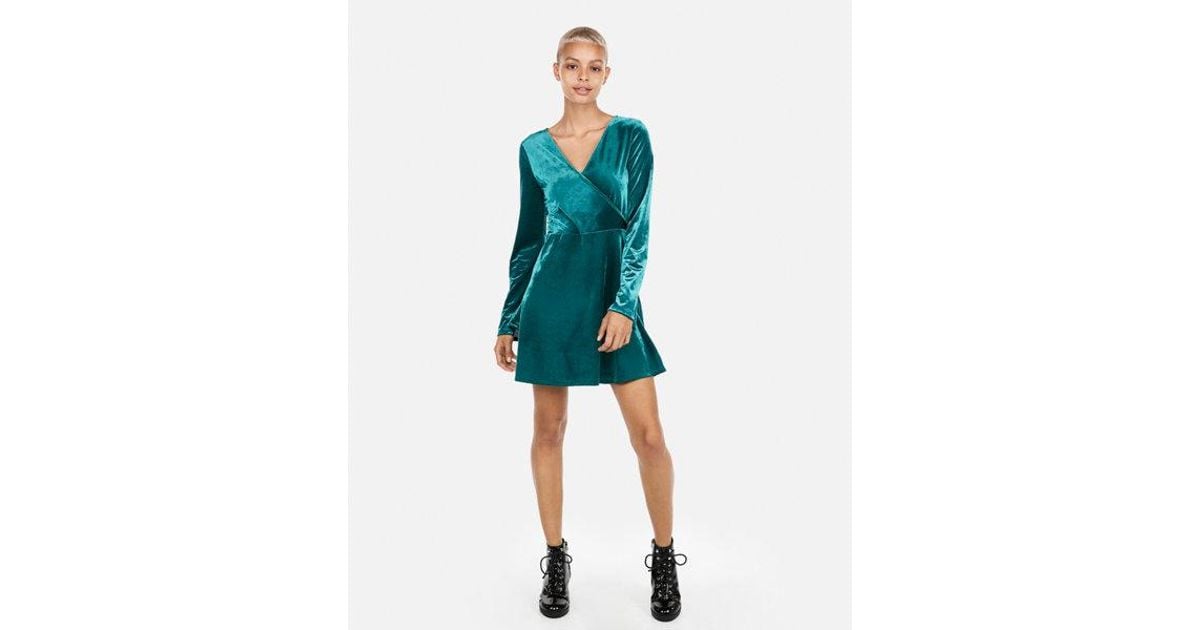 surplice fit and flare dress