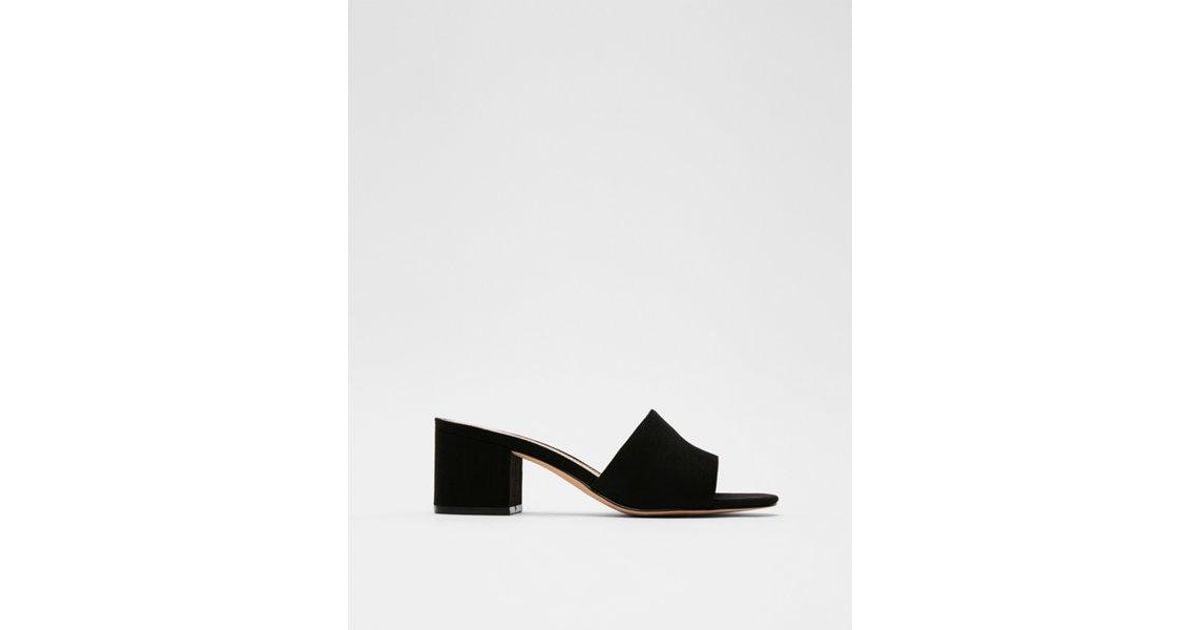 black low heel mules