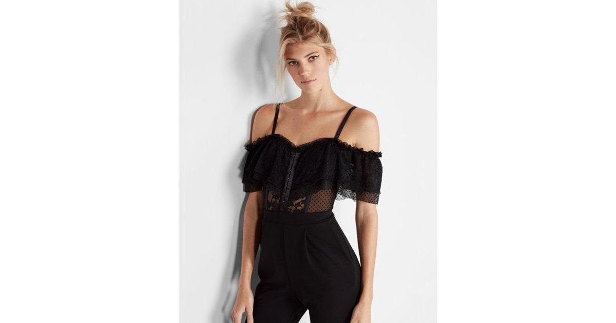 express off the shoulder jumpsuit