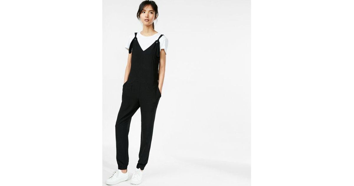 black tie strap jumpsuit