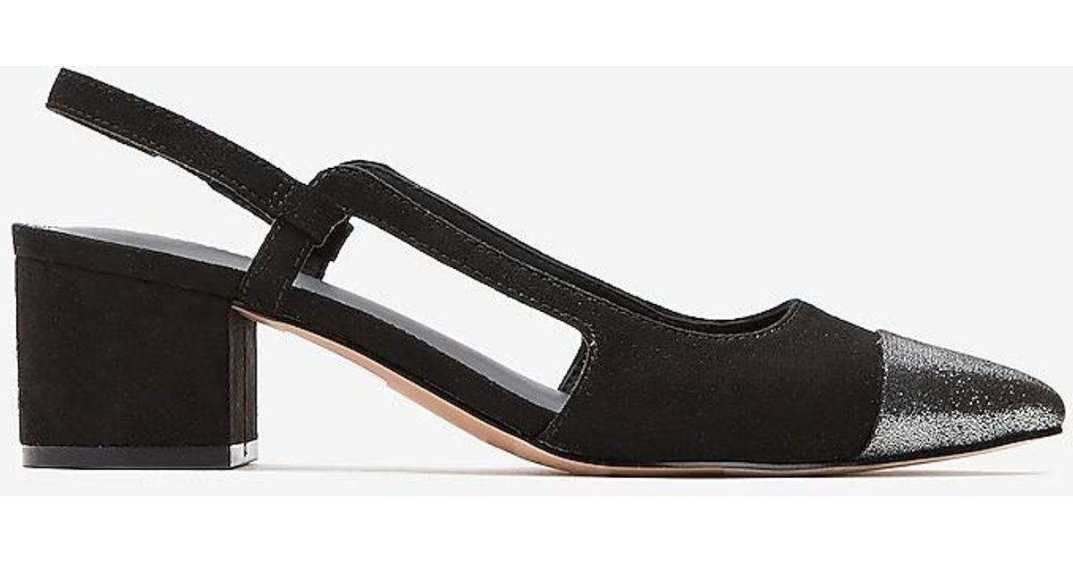Express Toe Cap Slingback Block Heels 