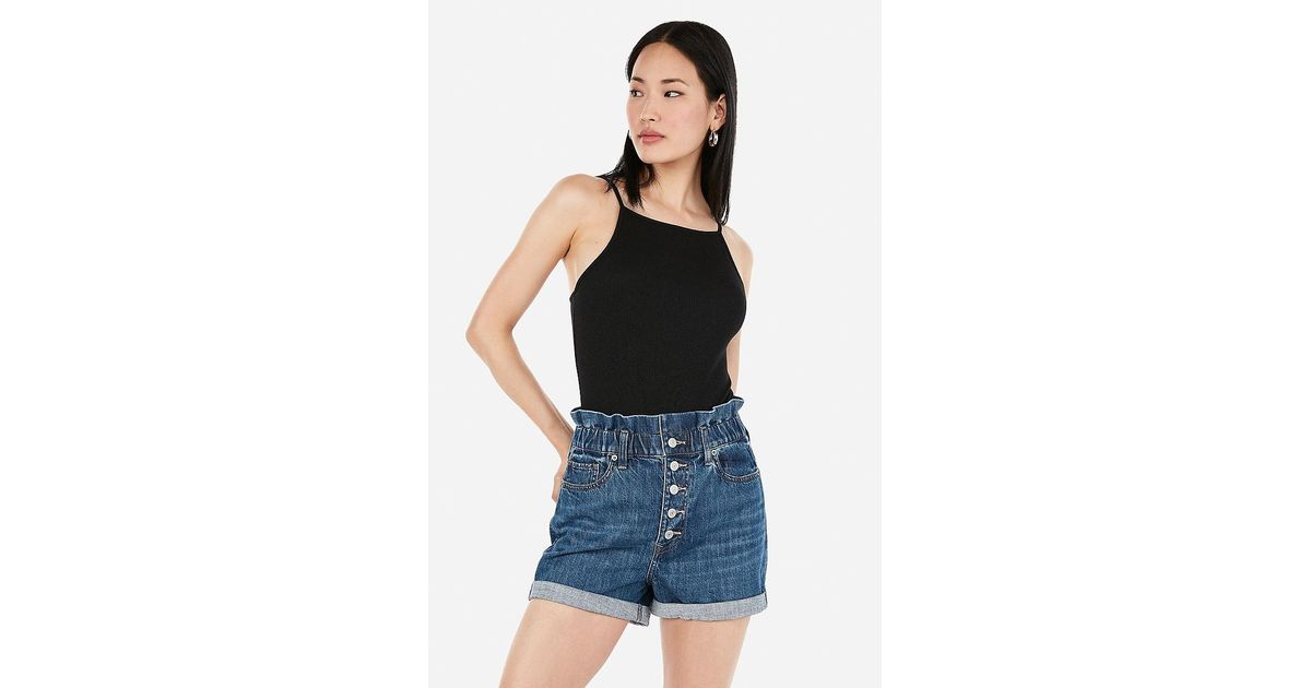 jean shorts with cinched waist