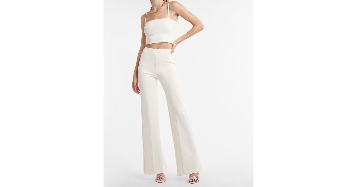 Compression Wide Leg Palazzo Pant White 