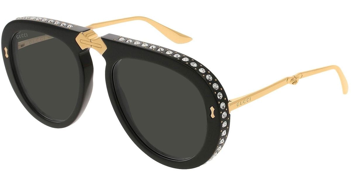 Gucci GG0307S Shiny Black And Grey | Lyst