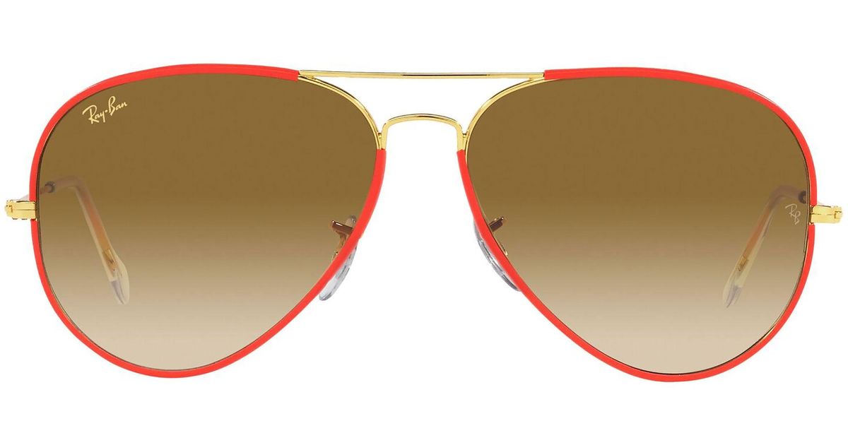 Ray-Ban Aviator Full Color Rb3025jm 919651 Red On Legend Gold | Lyst