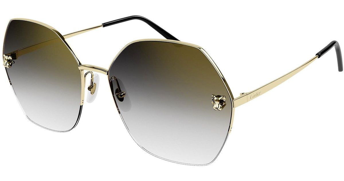 Cartier Ct0332s 001 Shiny Gold in Black | Lyst