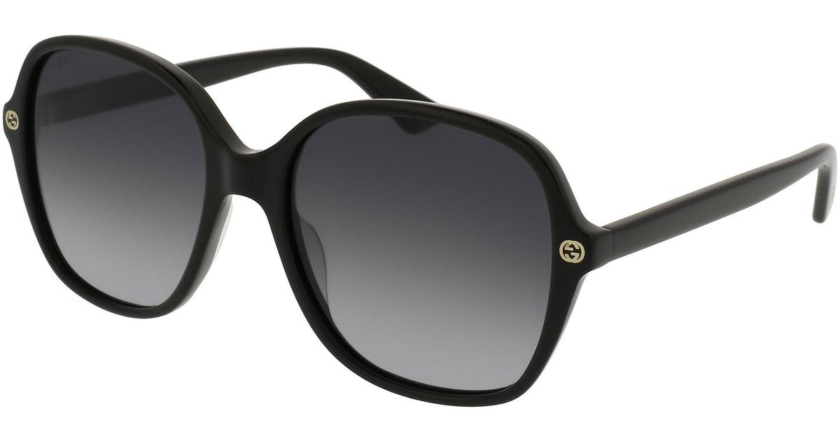Gucci GG0092S Shiny Black And Grey | Lyst UK