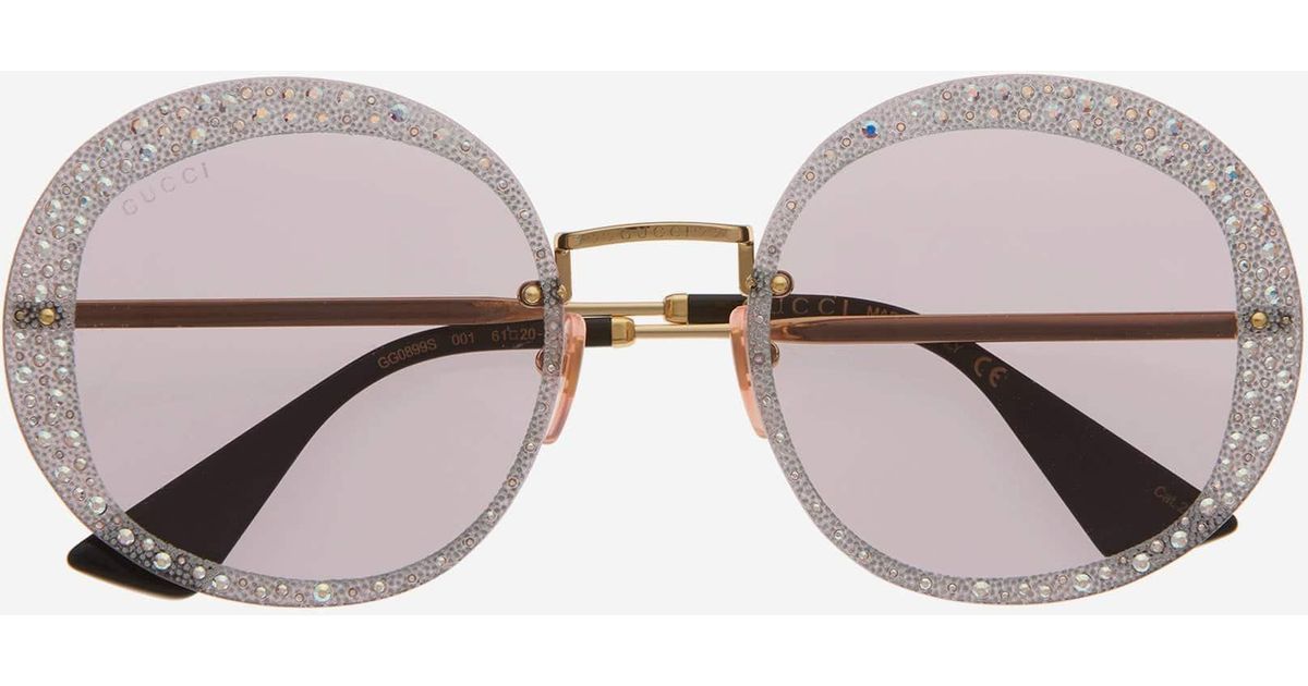 gucci round rimless sunglasses