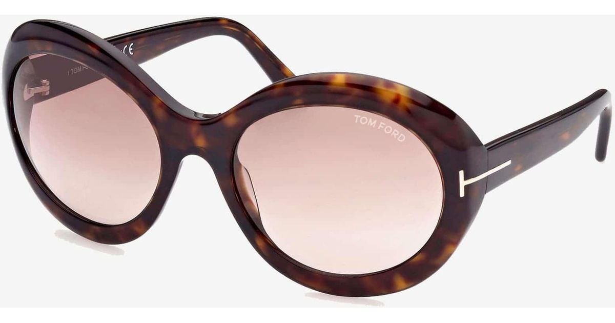 Tom Ford Havana Round Sunglasses | Lyst