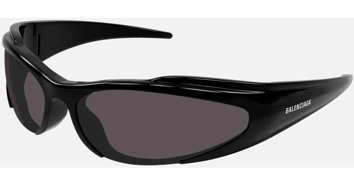 Balenciaga Reverse Xpander Wrap Rectangle Black Sporty Sunglasses Lyst