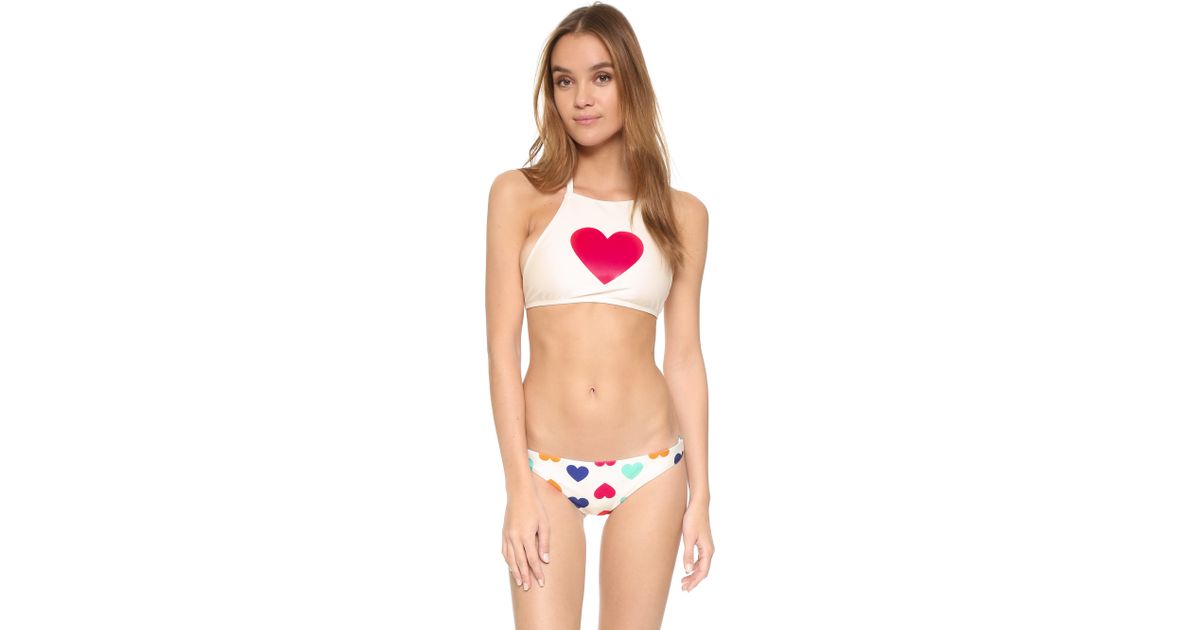 Heart halter bikini Handcuffed video milf