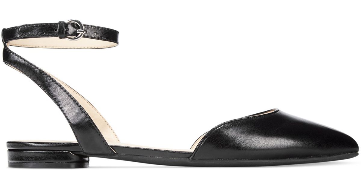 black ankle strap flat sandals