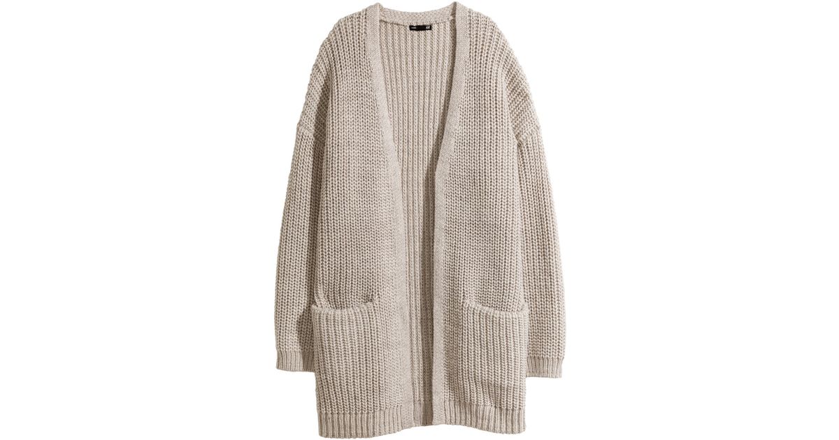 Hu0026M Rib-knit Cardigan in Natural | Lyst