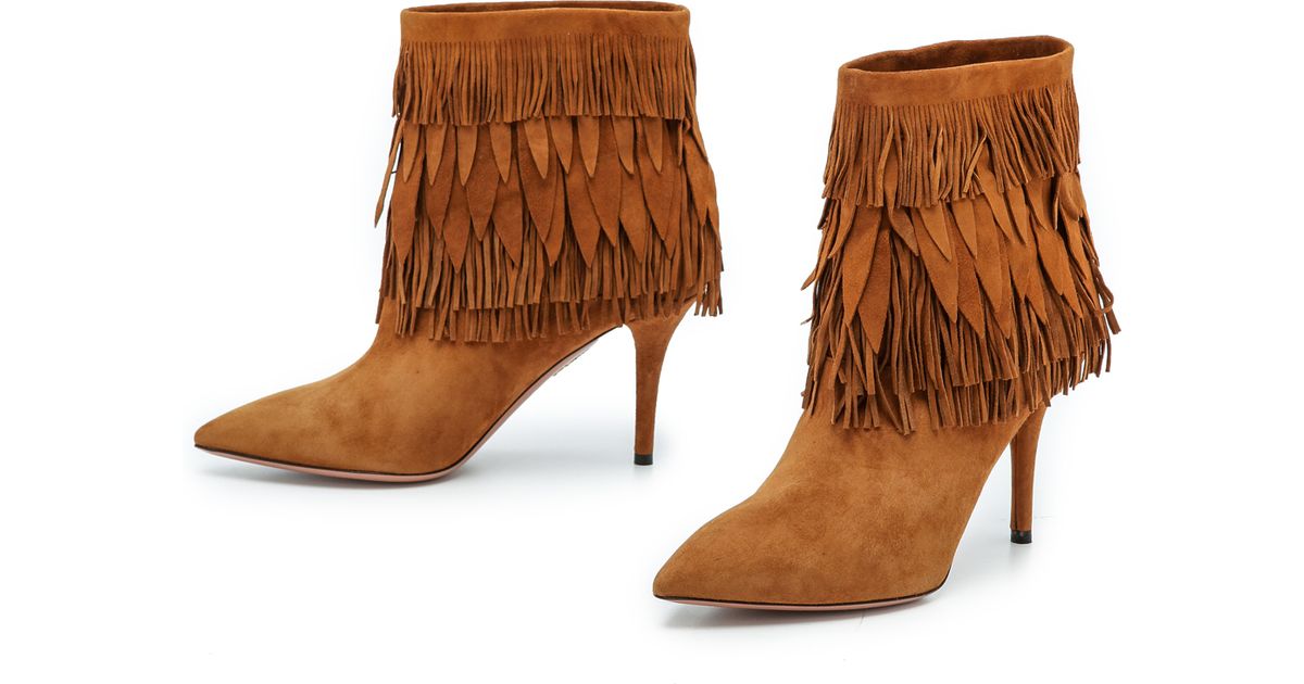 aquazzura fringe boots
