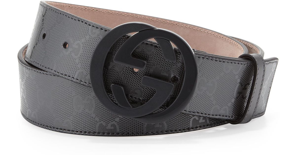 Gucci Gg Supreme Canvas Belt With Interlocking G Buckle in Gray for Men | Lyst